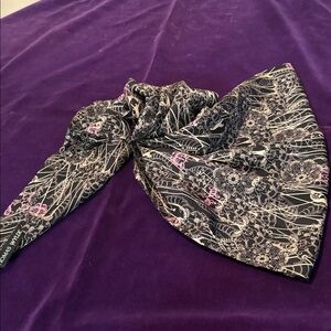 Thomas Wylde Black and Pink Graphic Scarf